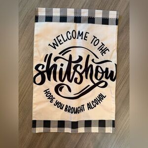 Humorous Black and White Outdoor Flag